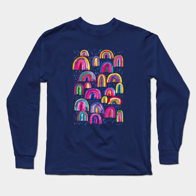 Cute Colorful Watercolor Rainbows Long Sleeve T-Shirt by ninoladesign